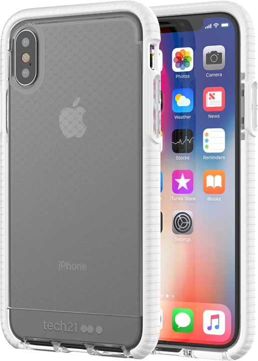 Case TECH21 EVO CHECK Para iPhone X - Transparente/Blanco (exclusivo de Apple) - Image 4