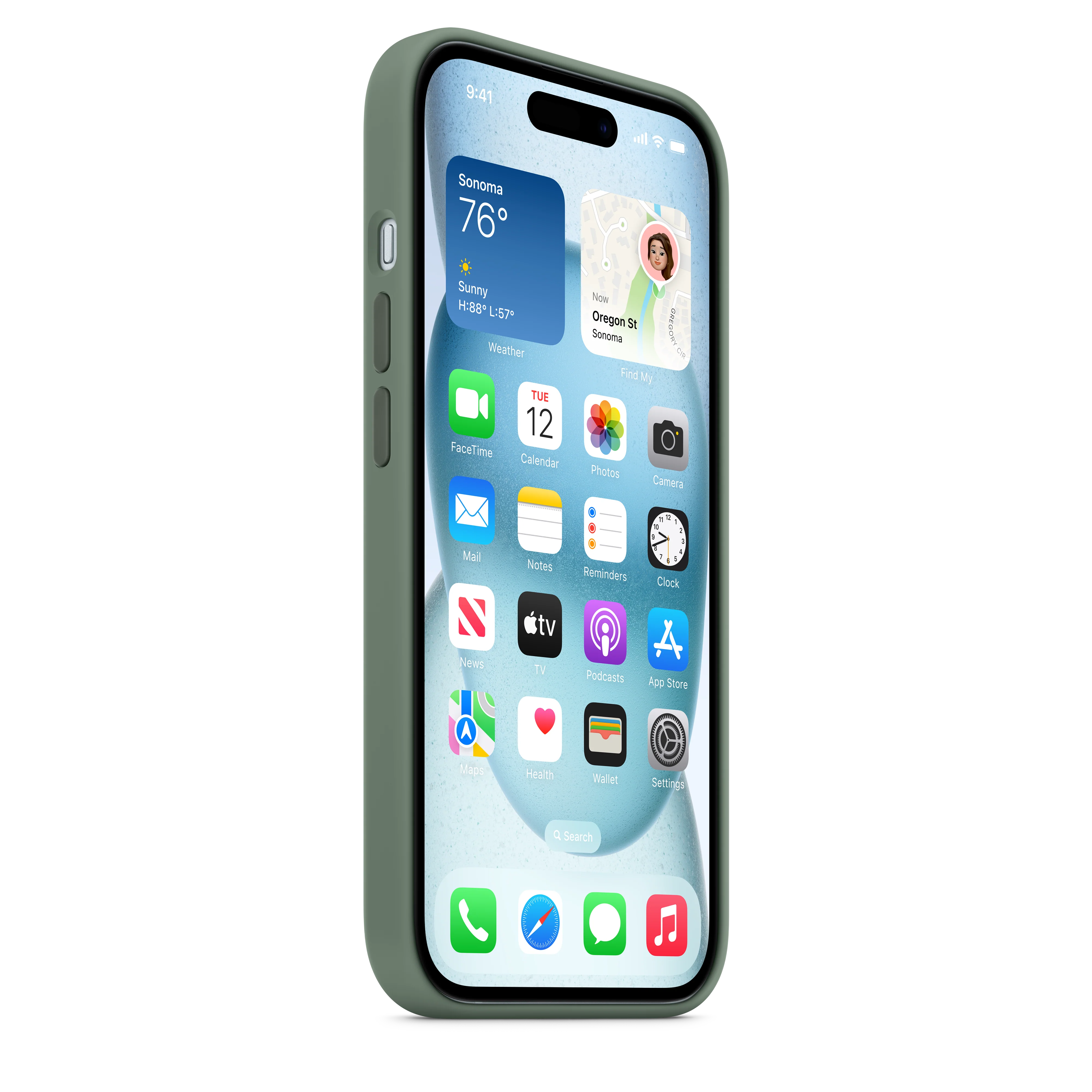 Funda de silicón con MagSafe para el iPhone 15 - Color ciprés - Image 7