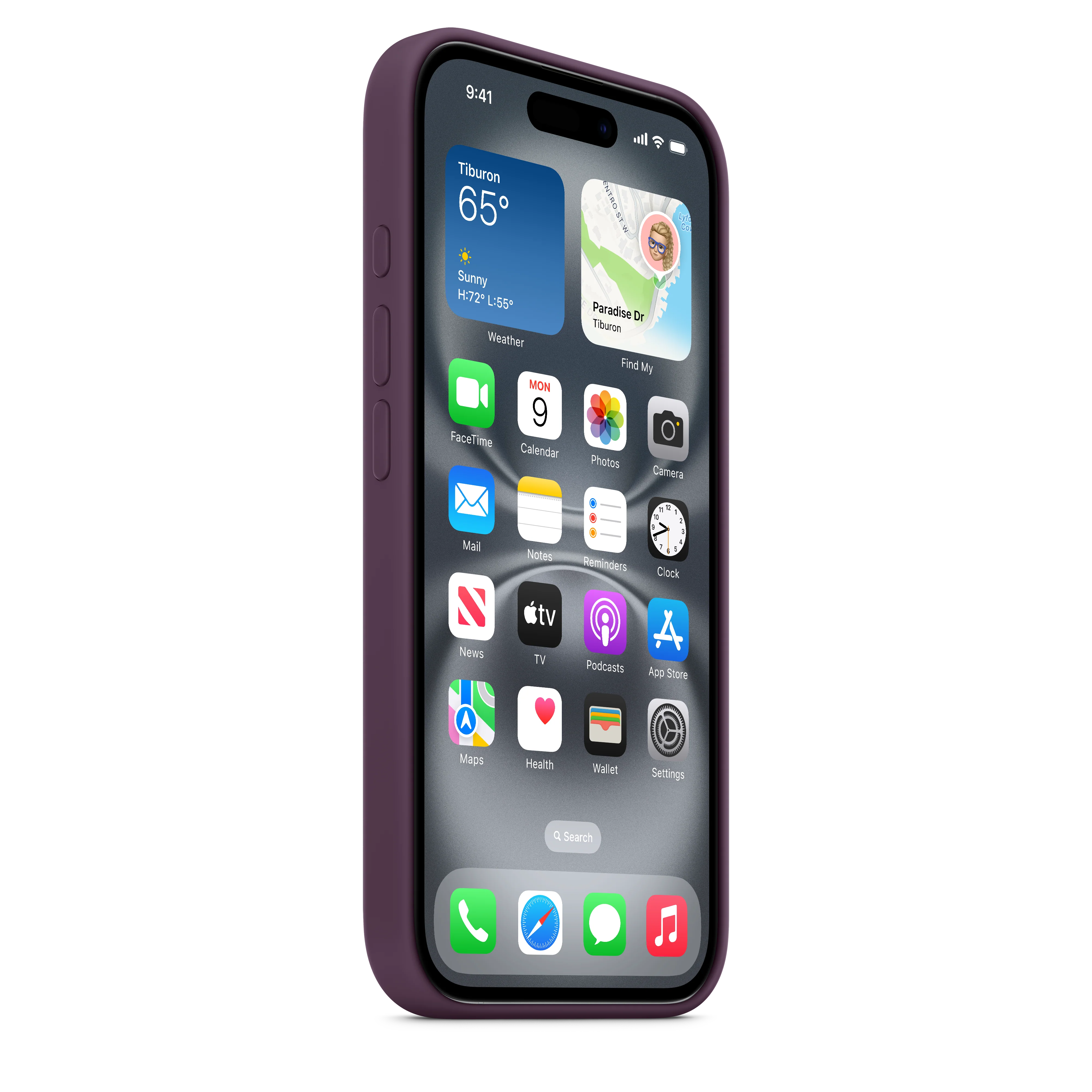 Funda de silicón con MagSafe para el iPhone 16 - Color ciruela - Image 5