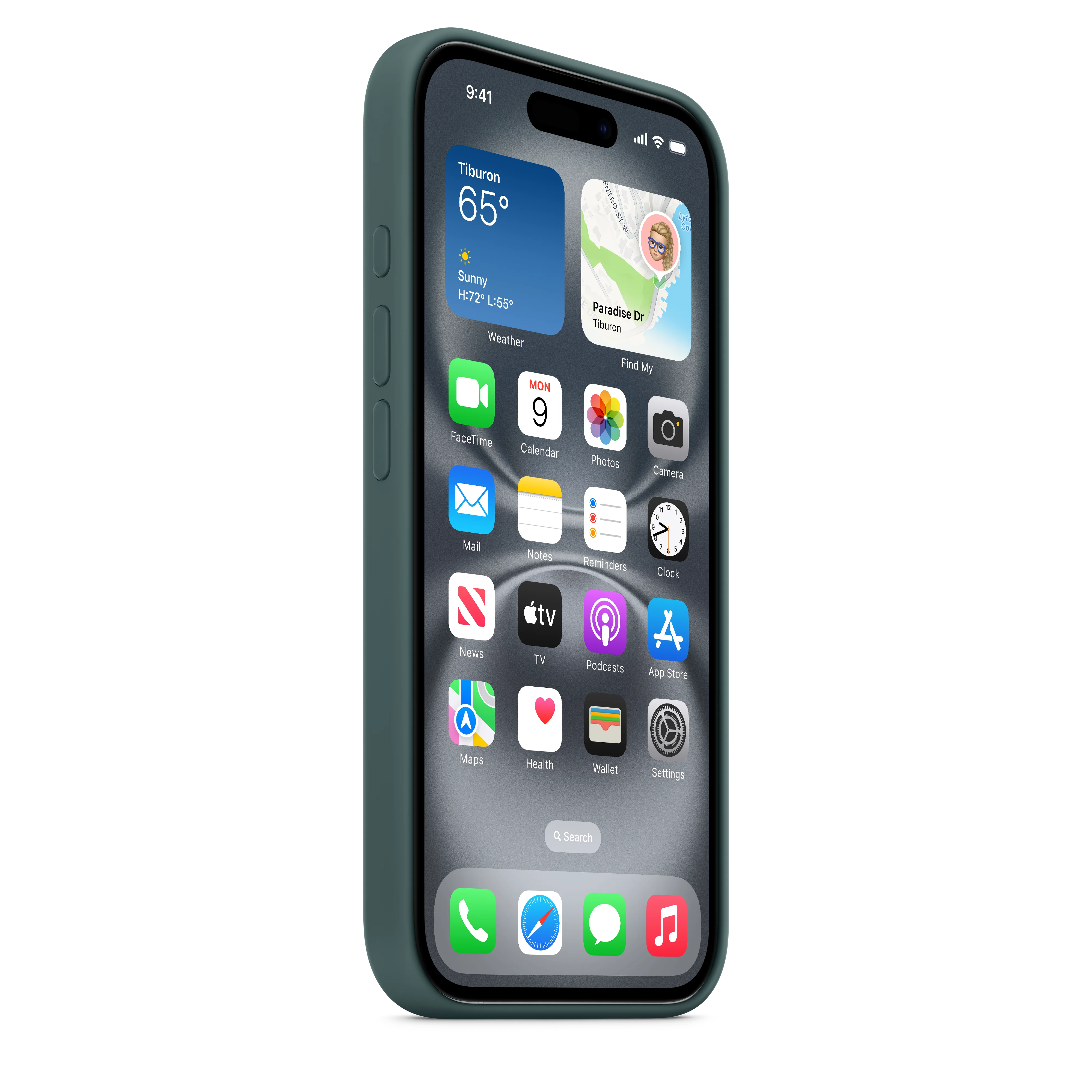 Funda de silicón con MagSafe para el iPhone 16 - Verde lago - Image 5
