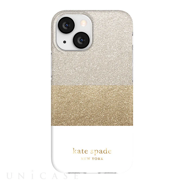Case Kate Spade NY para iPhone 13 Mini- Bloque Blanco/Plata/Oro/Glitter - Image 3