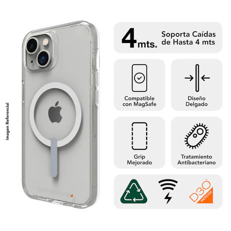Case GEAR4 CRYSTAL PALACE SNAP con Magsafe Para iPhone 14  -  Transparente - Image 2