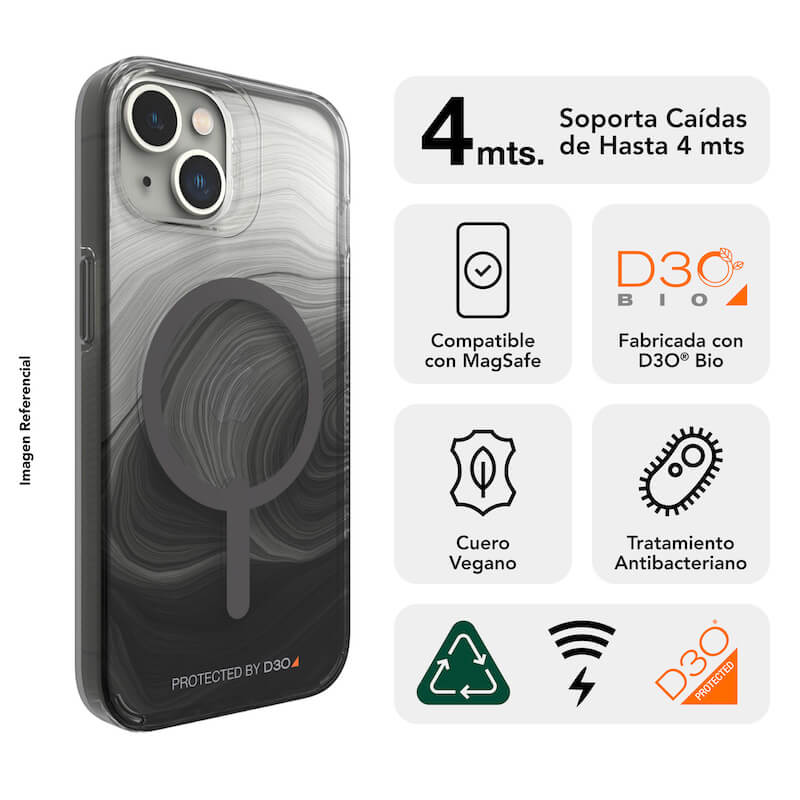 Case GEAR4 Milan Snap con MagSafe para iPhone 14 - Transparente/Verde - Image 2