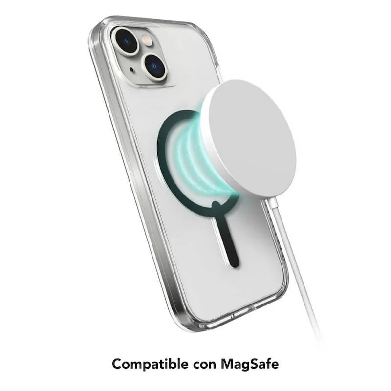 Case GEAR4 Milan Snap con MagSafe para iPhone 14 - Transparente/Verde - Image 3
