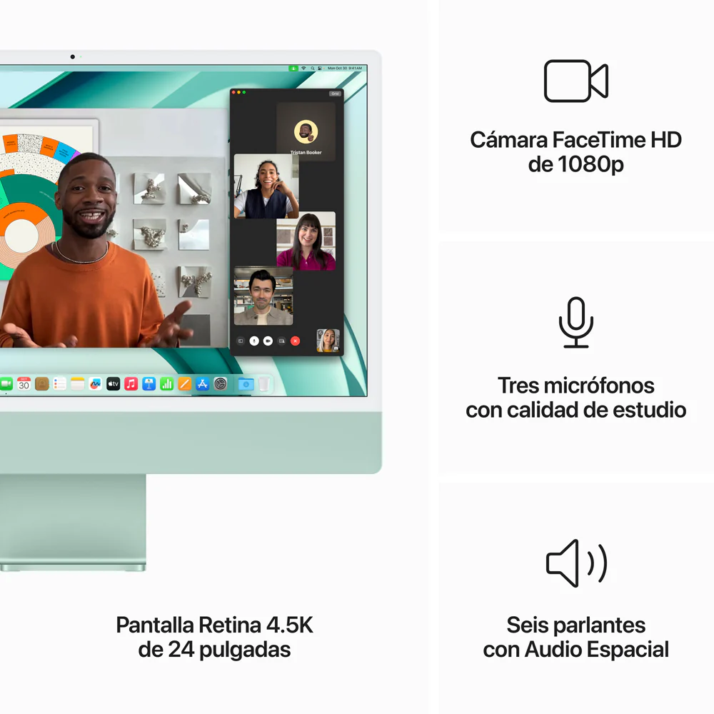 iMac con pantalla Retina 4,5K de 24 pulgadas: Chip M3 de Apple con CPU de 8 núcleos y GPU de 10 núcleos, 512 GB SSD - Verde - Image 5