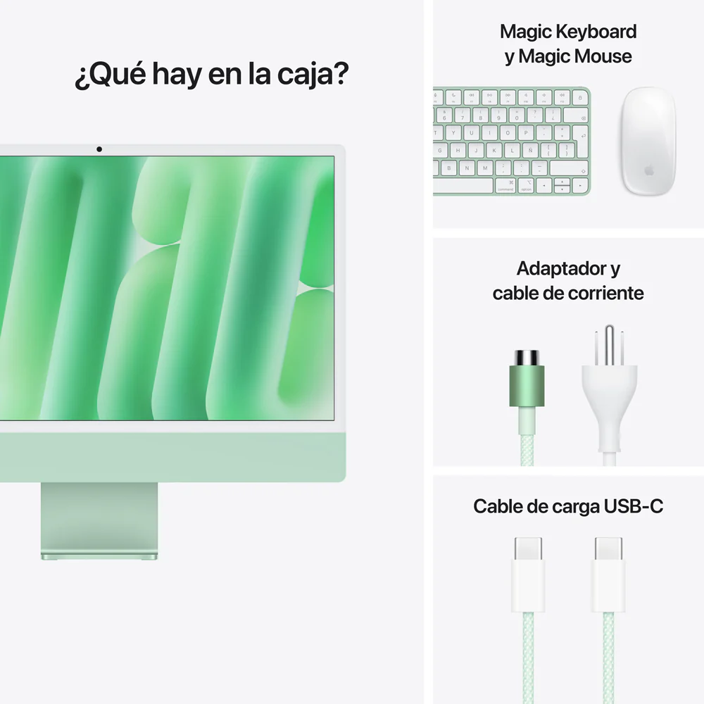 iMac con pantalla Retina 4,5K de 24 pulgadas: Chip M4 de Apple con CPU de 8 núcleos y GPU de 8 núcleos, 256 GB SSD - Verde - Image 9
