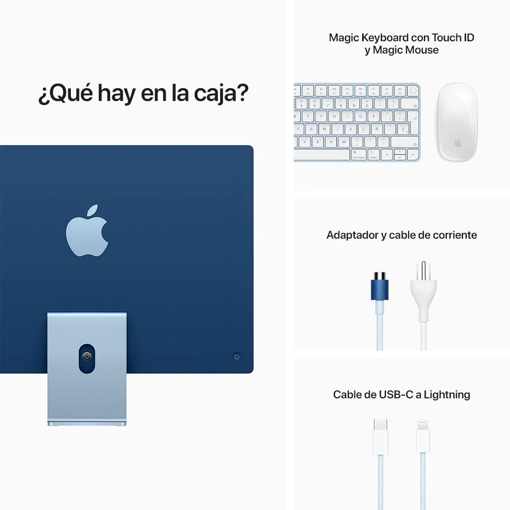 iMac con pantalla Retina 4,5K de 24 pulgadas: Chip M1 de Apple con CPU de ocho núcleos y GPU de ocho núcleos, 256 GB SSD - Plata - Image 9