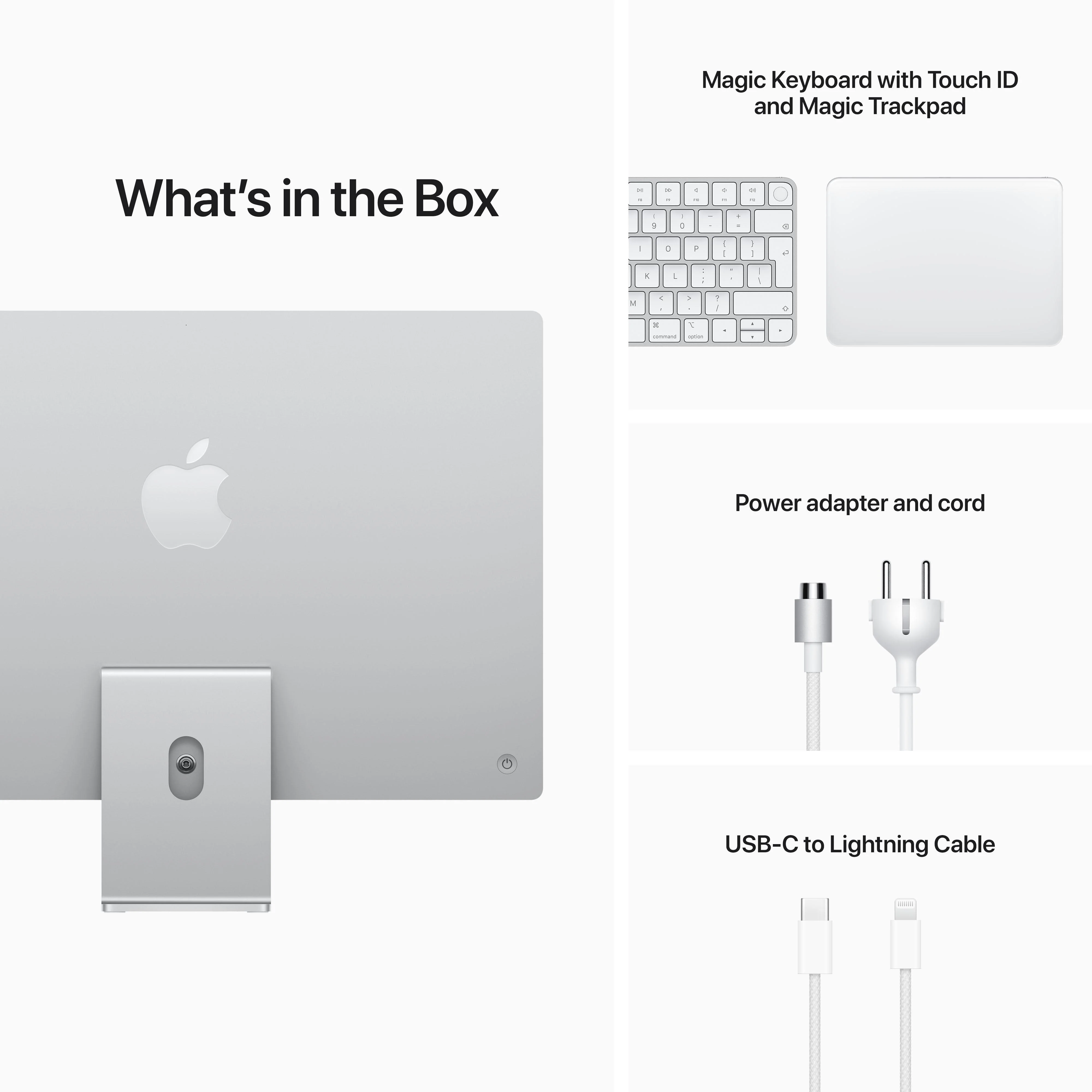 iMac con pantalla Retina 4,5K de 24 pulgadas: Chip M1 de Apple con CPU de ocho núcleos y GPU de ocho núcleos, 512 GB SSD - Plata - Image 10