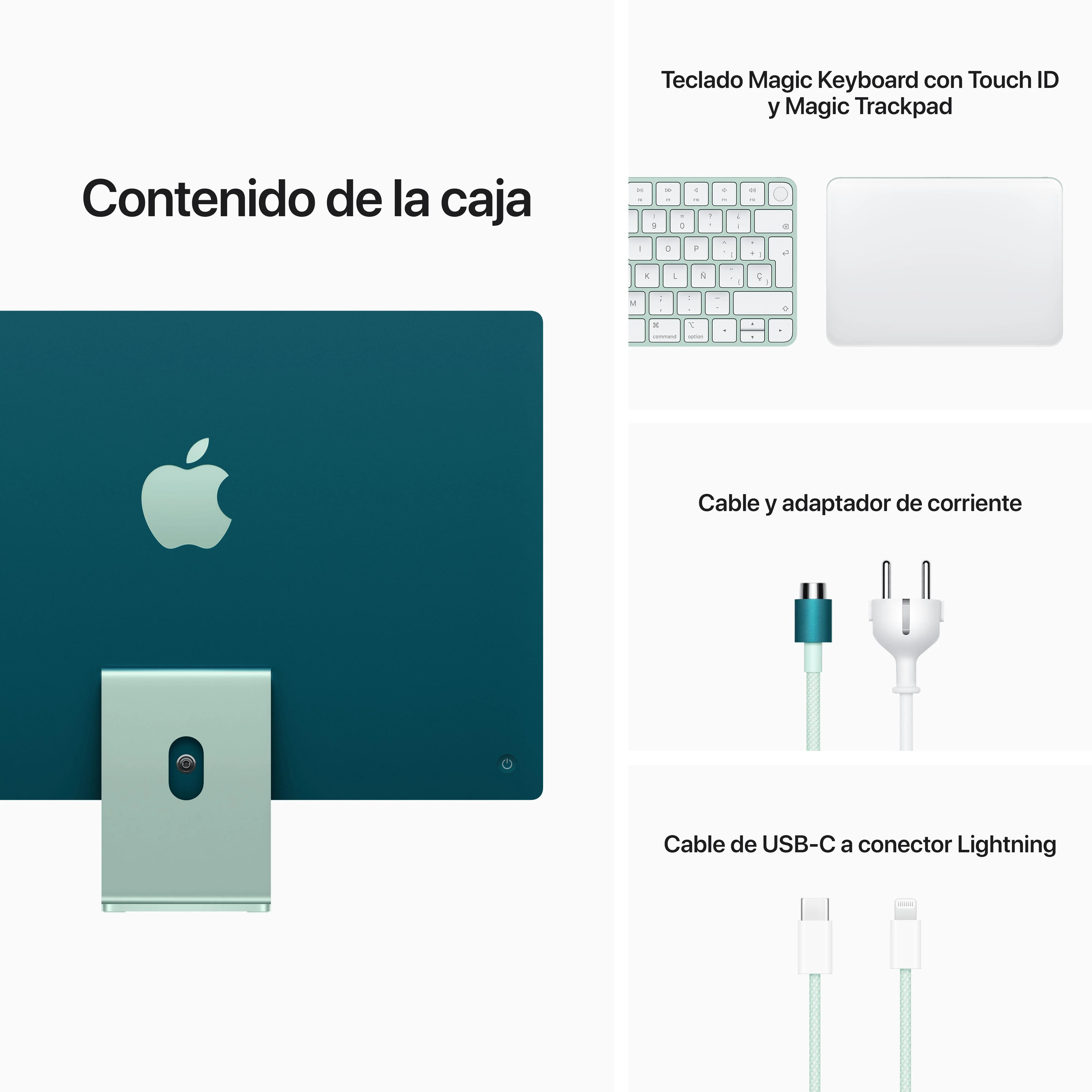 iMac con pantalla Retina 4,5K de 24 pulgadas: Chip M1 de Apple con CPU de ocho núcleos y GPU de ocho núcleos, 256 GB SSD - Verde - Image 10