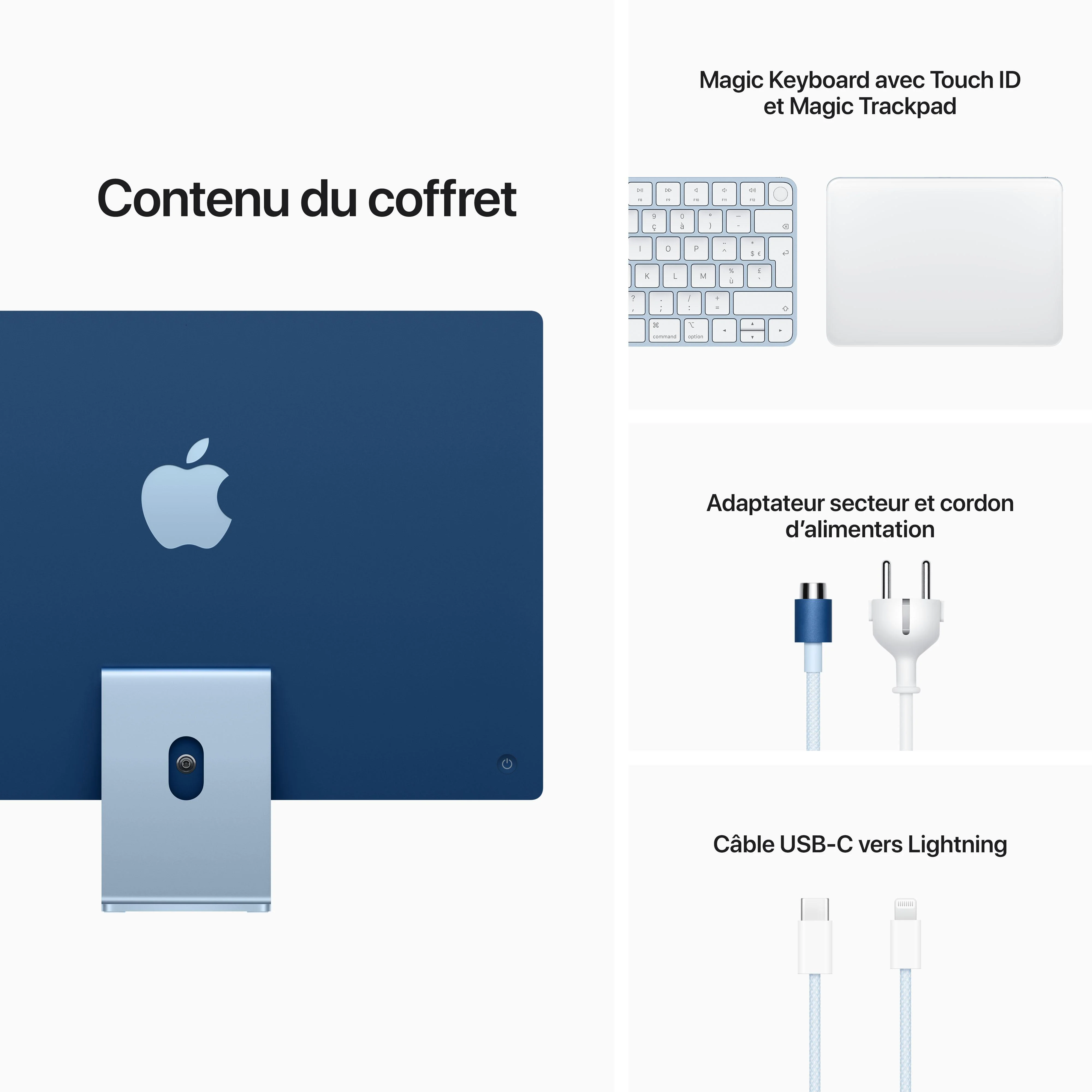 iMac con pantalla Retina 4,5K de 24 pulgadas: Chip M1 de Apple con CPU de ocho núcleos y GPU de ocho núcleos, 512 GB SSD - Azul - Image 11
