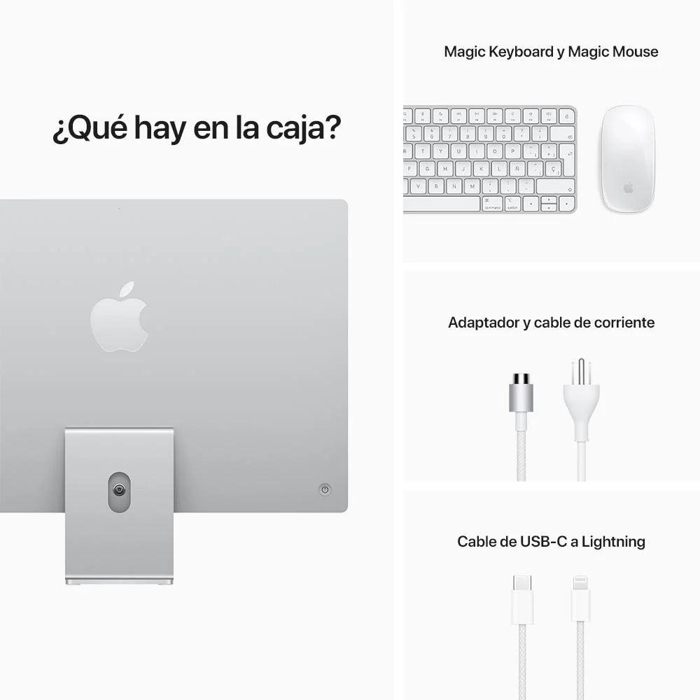 iMac con pantalla Retina 4,5K de 24 pulgadas: Chip M1 de Apple con CPU de ocho núcleos y GPU de siete núcleos, 256 GB SSD - Plata - Image 9