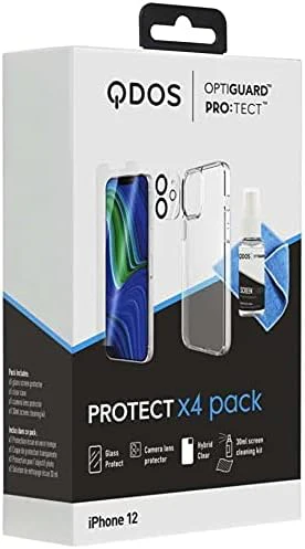 KIT DE PROTECCION QDOS OPTIGUARD PROTECT IPHONE 12 CLEAR