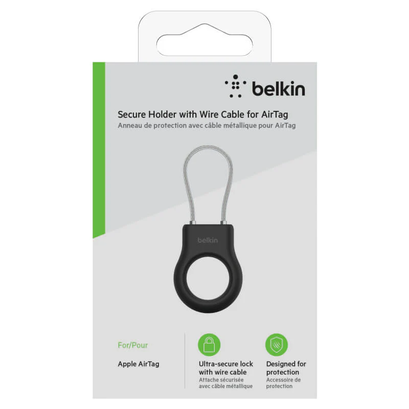Llavero Premium Belkin Guaya De Seguridad Para AirTag - Negro - Image 4
