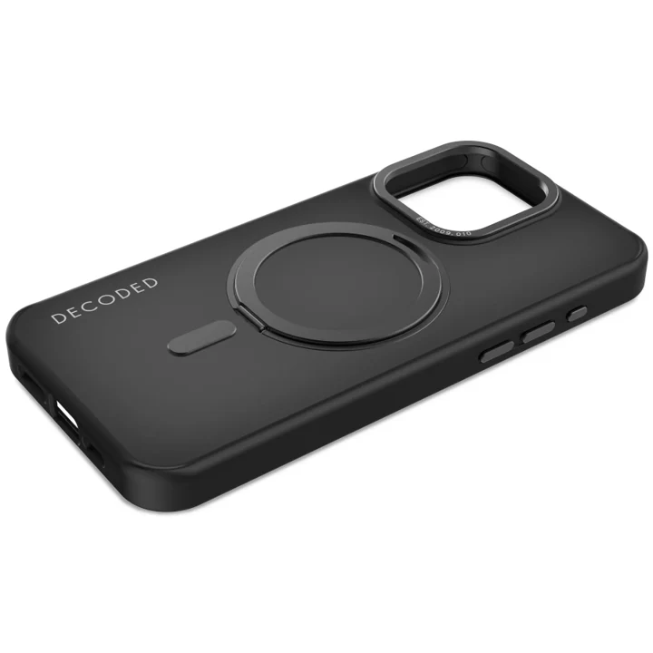 Case de soporte de lazo transparente de plastico reciclado para iPhone 15 Pro Max  -  Negro Esmerilado - Image 4