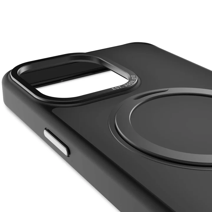 Case de soporte de lazo transparente de plastico reciclado para iPhone 15 Pro Max  -  Negro Esmerilado - Image 6