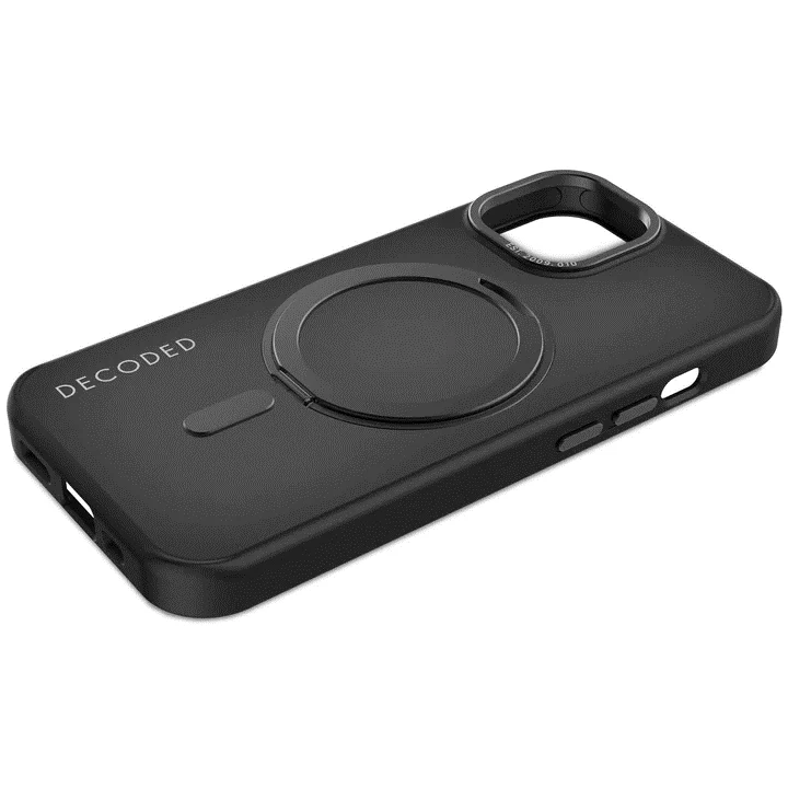 Case de soporte de lazo transparente de plastico reciclado para iPhone 15 -  Negro Esmerilado - Image 5