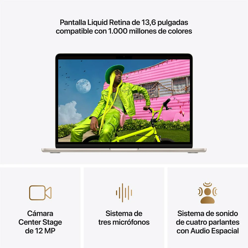 MacBook Air de 13 pulgadas: Chip M5 de Apple con CPU de 10 núcleos y GPU de 8 núcleos, 512 GB SSD - Blanco estrella - Image 5