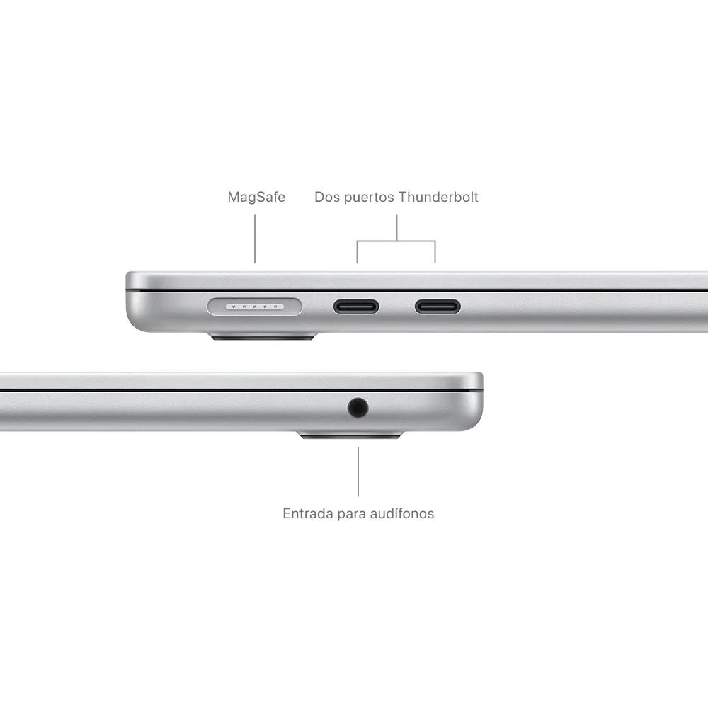 MacBook Air de 13 pulgadas: Chip M3 de Apple con CPU de 8 núcleos y GPU de 8 núcleos, 256 GB SSD - Plata - Image 7