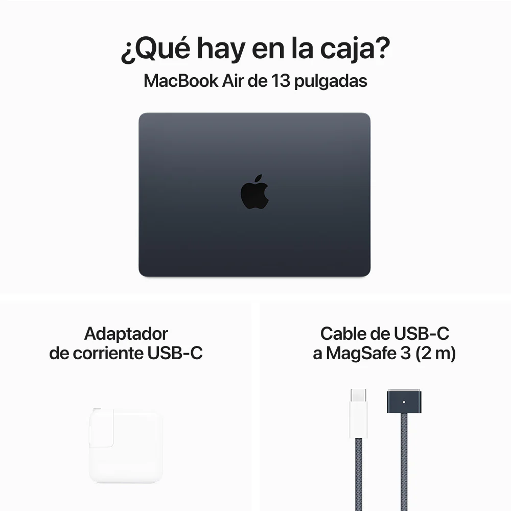 MacBook Air de 13 pulgadas: Chip M3 de Apple con CPU de 8 núcleos y GPU de 10 núcleos, 512 GB SSD - Azul medianoche - Image 9