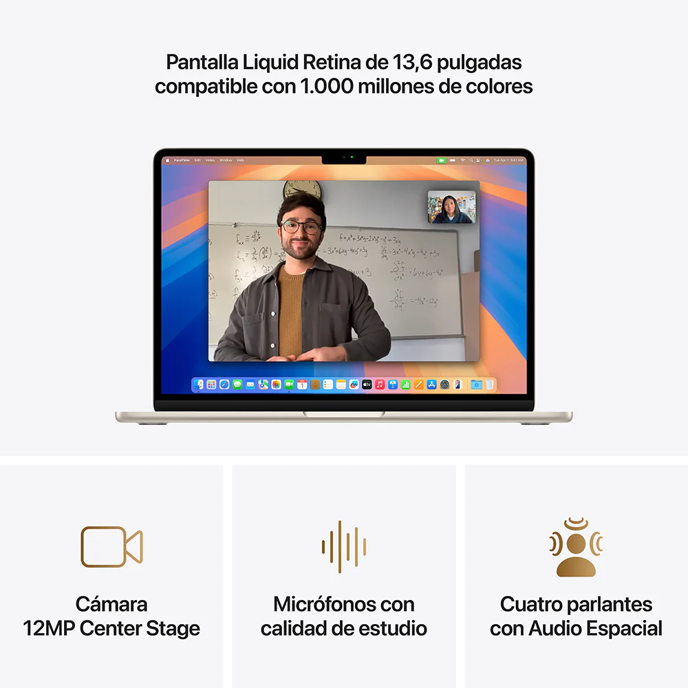MacBook Air de 13 pulgadas: Chip M4 de Apple con CPU de 10 núcleos y GPU de 8 núcleos, 256 GB SSD - Blanco estrella - Image 5