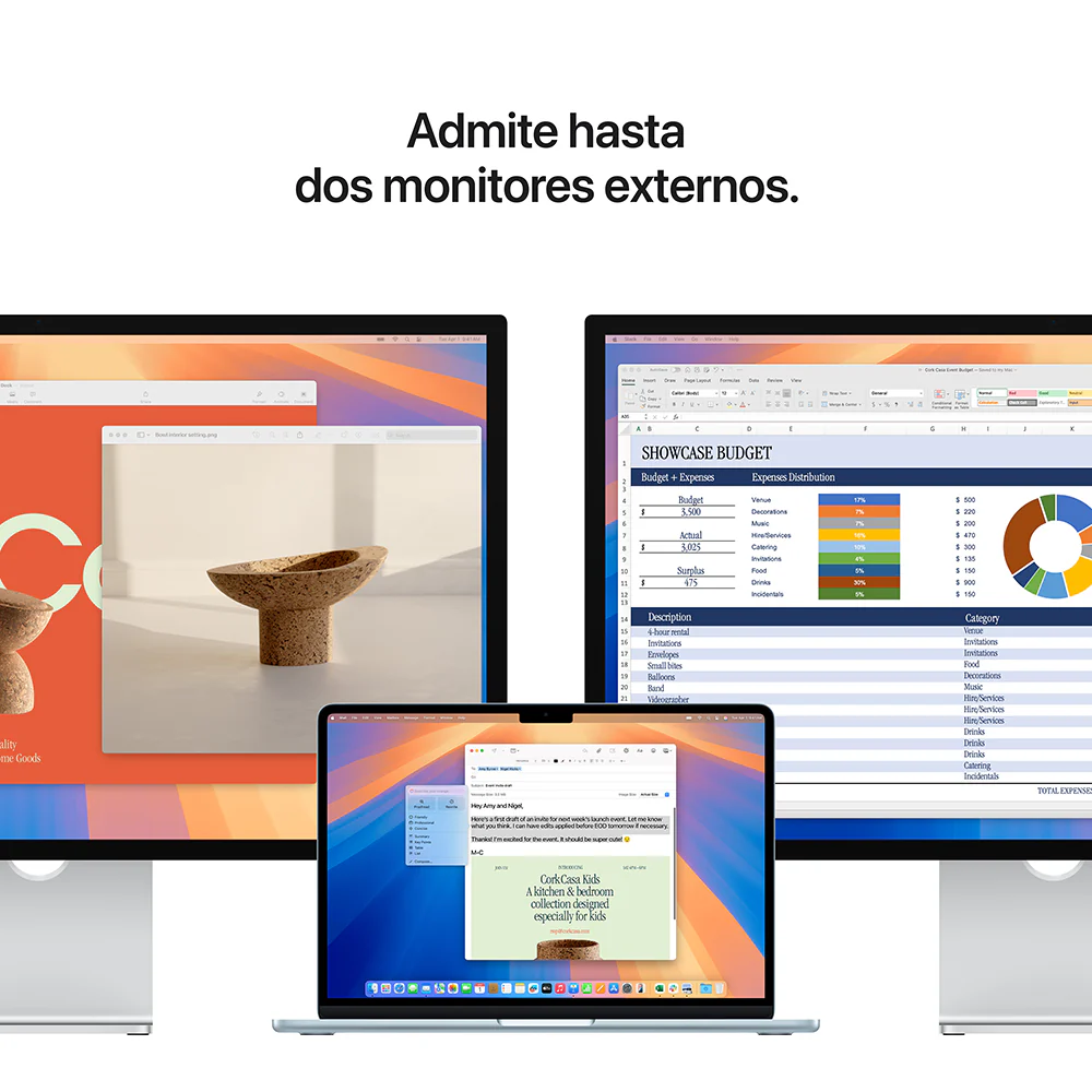 MacBook Air de 13 pulgadas: Chip M4 de Apple con CPU de 10 núcleos y GPU de 10 núcleos, 512 GB SSD - Blanco estrella - Image 9