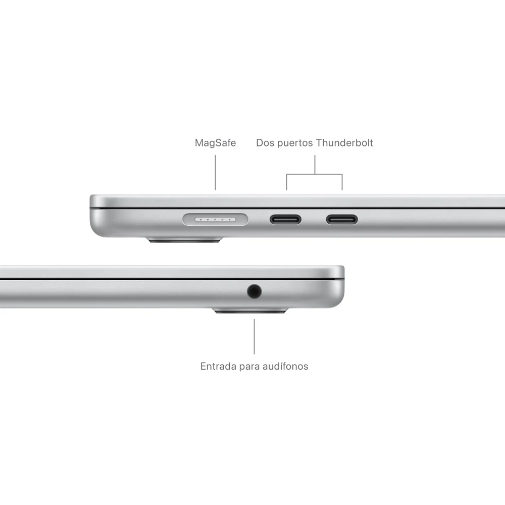 MacBook Air de 15 pulgadas: Chip M3 de Apple con CPU de 8 núcleos y GPU de 10 núcleos, 512 GB SSD - Plata - Image 7