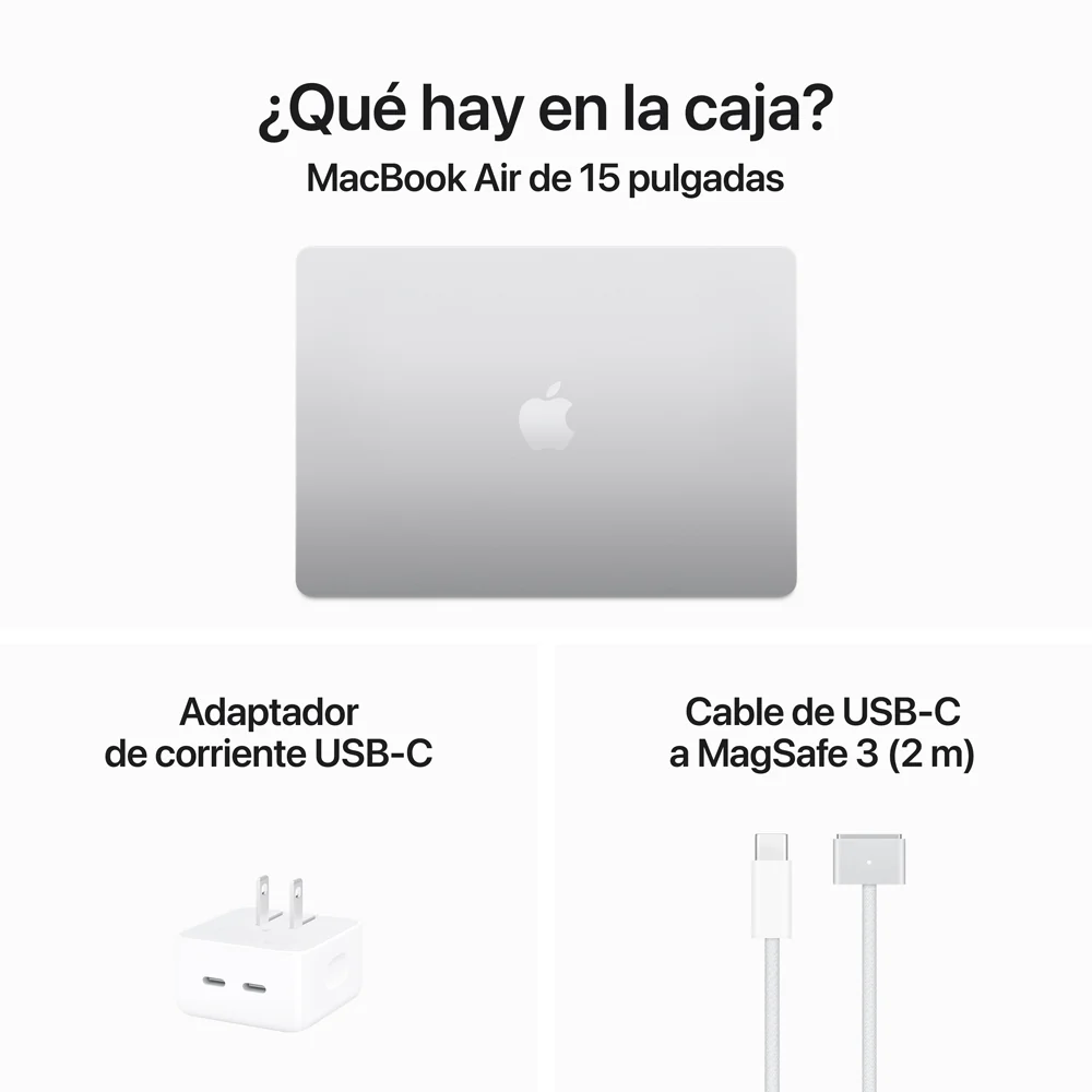 MacBook Air de 15 pulgadas: Chip M3 de Apple con CPU de 8 núcleos y GPU de 10 núcleos, 512 GB SSD - Plata - Image 9