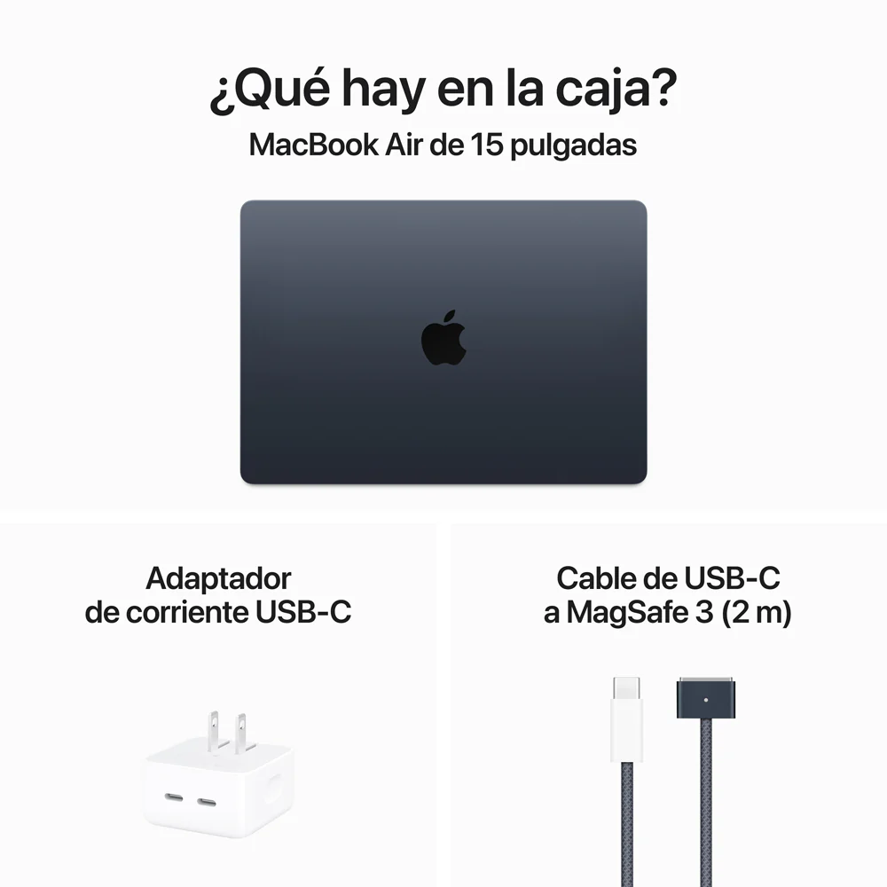 MacBook Air de 15 pulgadas: Chip M3 de Apple con CPU de 8 núcleos y GPU de 10 núcleos, 512 GB SSD - Azul medianoche - Image 9