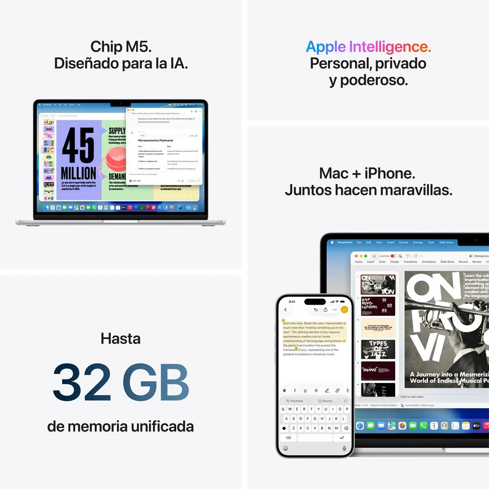 MacBook Air de 15 pulgadas: Chip M5 de Apple con CPU de 10 núcleos y GPU de 10 núcleos, 1 TB SSD - Azul cielo - Image 8