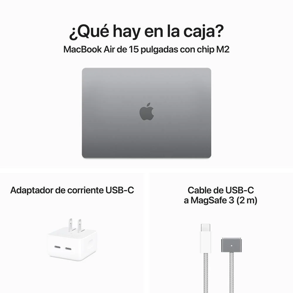 MacBook Air de 15 pulgadas: Chip M2 de Apple con CPU de ocho núcleos y GPU de diez núcleos, 512 GB SSD - Gris espacial - Image 12
