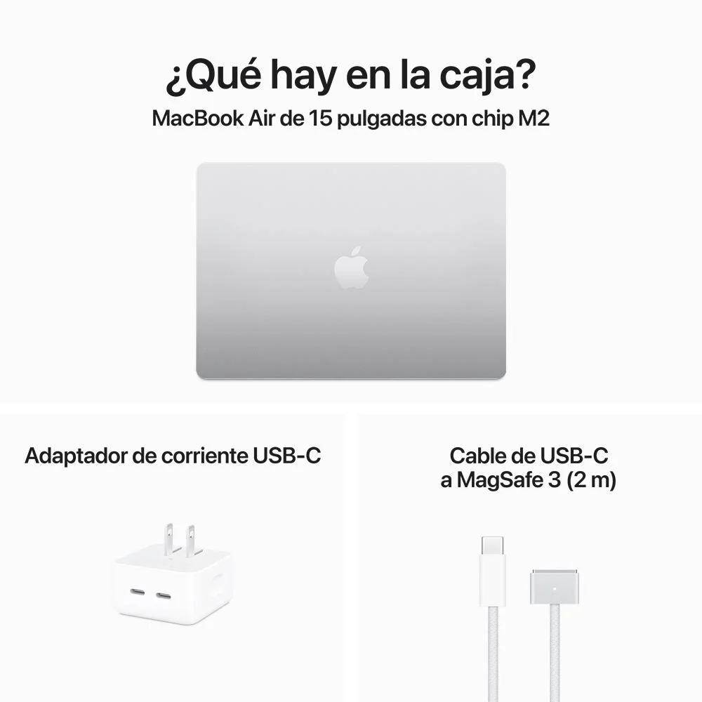 MacBook Air de 15 pulgadas: Chip M2 de Apple con CPU de ocho núcleos y GPU de diez núcleos, 512 GB SSD - Plata - Image 12