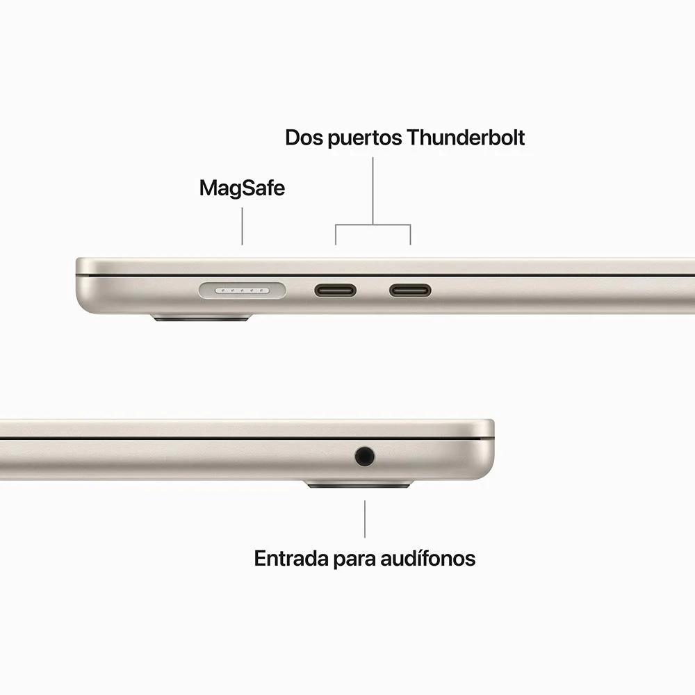 MacBook Air de 15 pulgadas: Chip M2 de Apple con CPU de ocho núcleos y GPU de diez núcleos, 512 GB SSD - Blanco estrella - Image 9