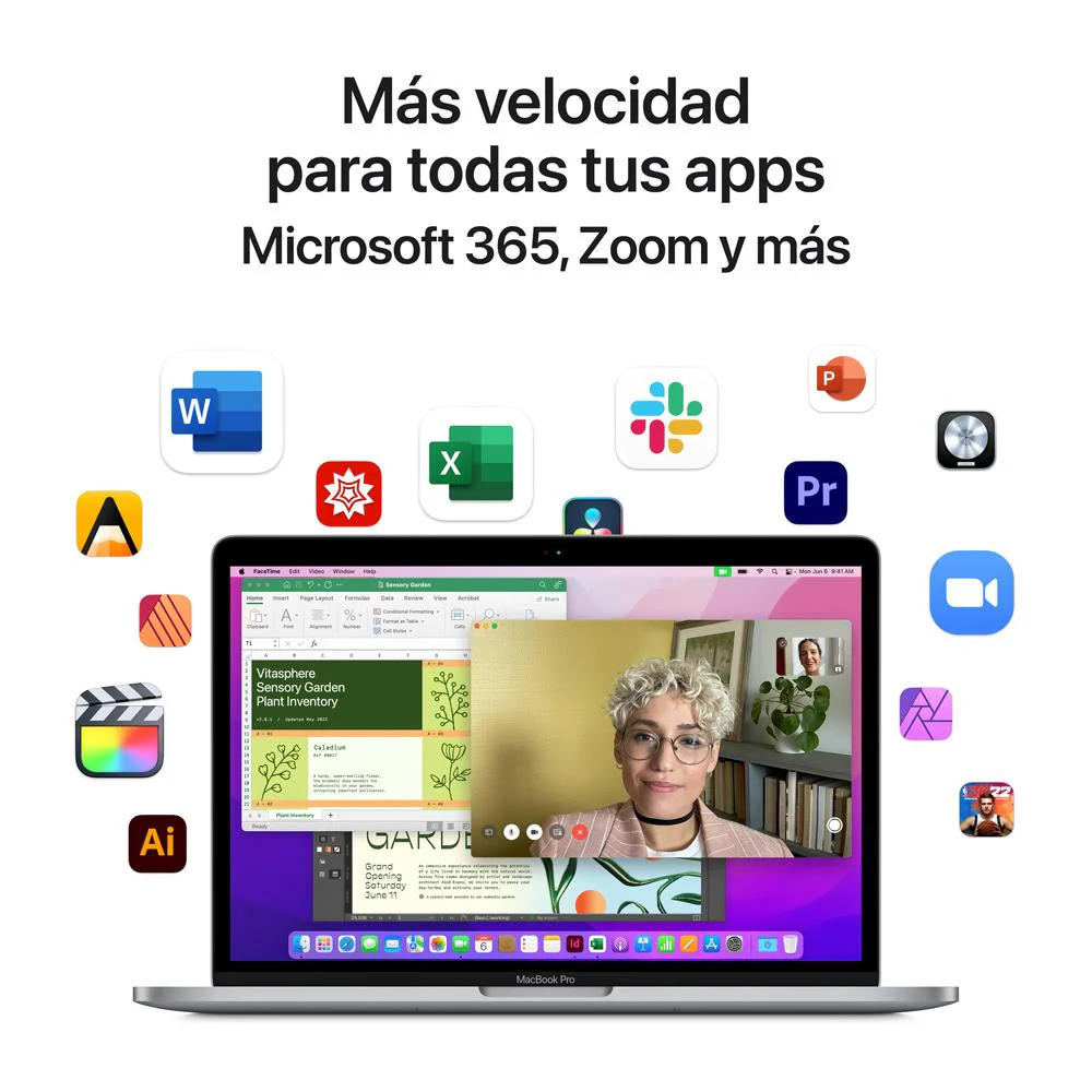 MacBook Pro de 13 pulgadas: Chip M2 de Apple con CPU de ocho núcleos y GPU de diez núcleos, 512 GB SSD - Gris espacial - Image 8