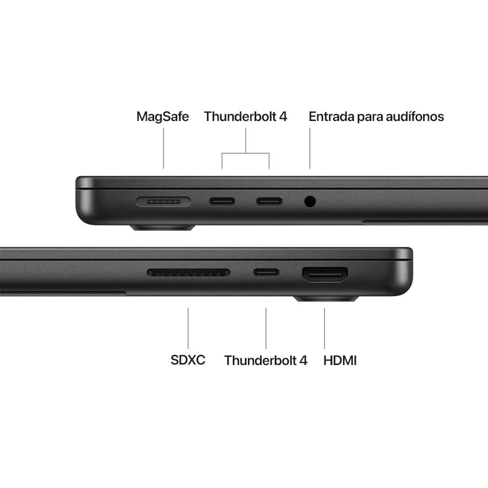 MacBook Pro de 14 pulgadas: Chip M4 de Apple con CPU de 10 núcleos y GPU de 10 núcleos, 512 GB SSD - Negro espacial - Image 7