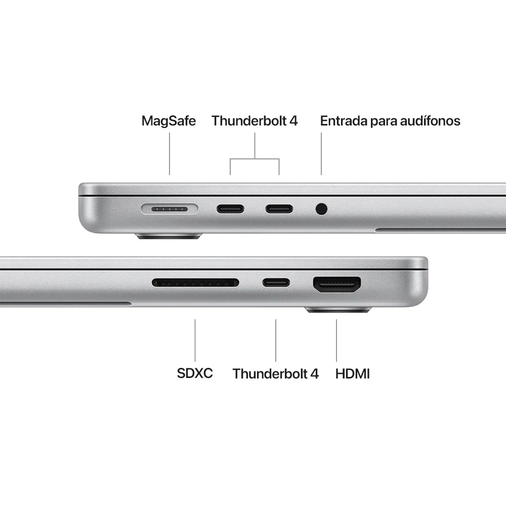 MacBook Pro de 14 pulgadas: Chip M4 de Apple con CPU de 10 núcleos y GPU de 10 núcleos, 1 TB SSD - Plata - Image 7