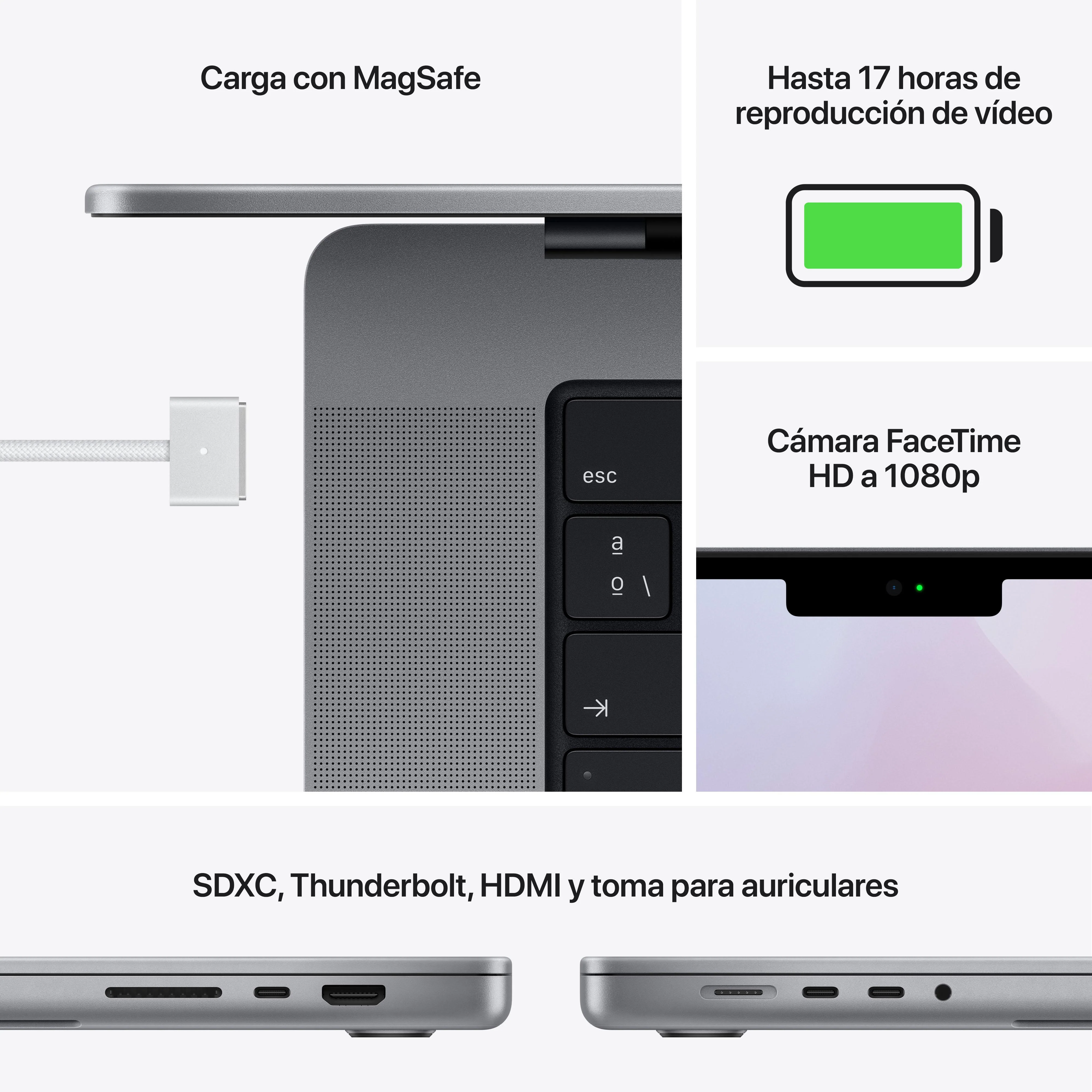 MacBook Pro de 14 pulgadas: Chip M1 Pro de Apple con CPU de diez núcleos y GPU de dieciséis núcleos, 1 TB SSD - Gris espacial - Image 7