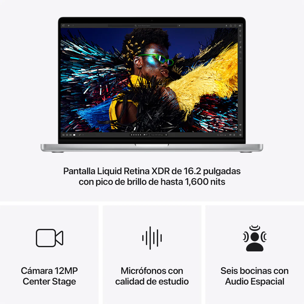 MacBook Pro de 16 pulgadas: Chip M4 Max de Apple con CPU de 16 núcleos y GPU de 40 núcleos, 1 TB SSD - Plata - Image 6