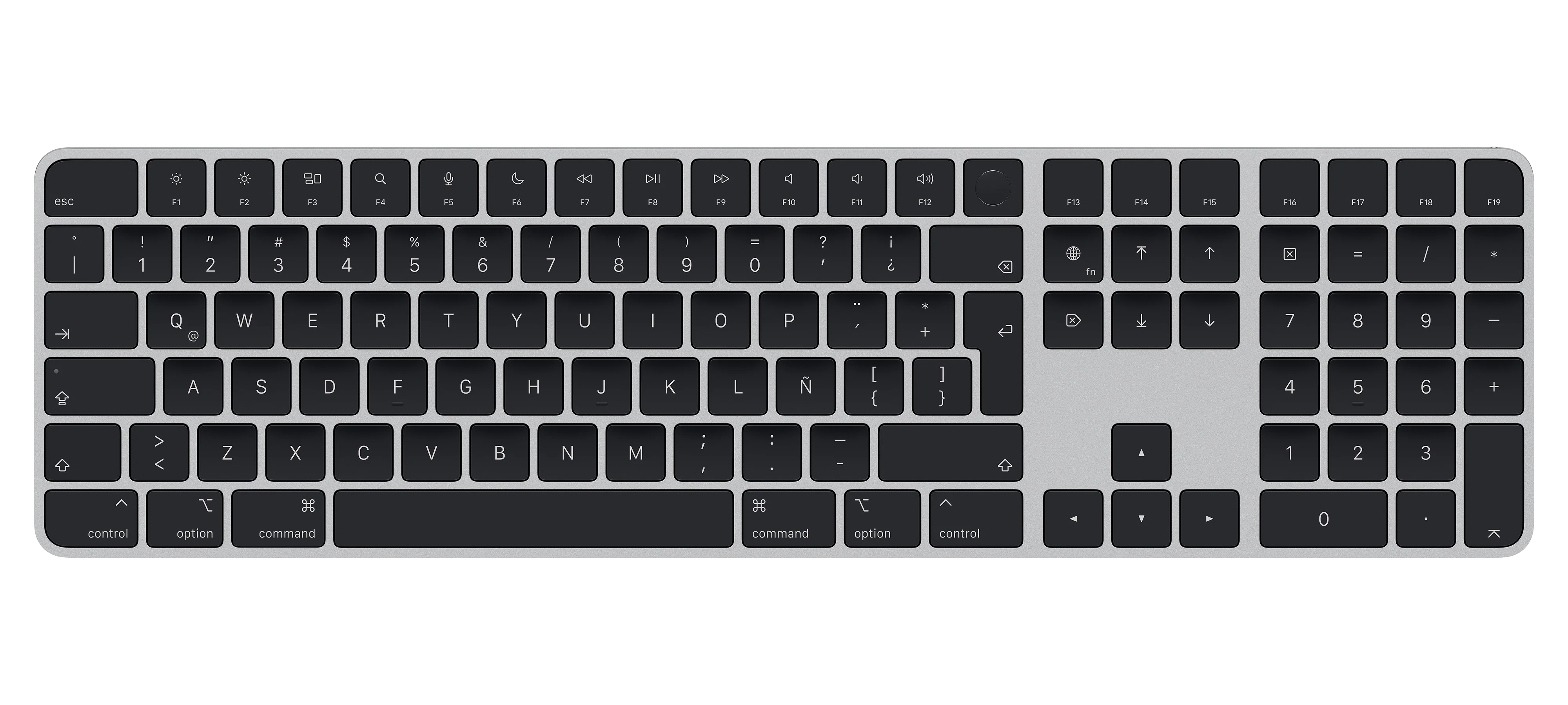 Magic Keyboard con Touch ID y Teclado Numérico para modelos Mac con Apple Silicon -Español (Latino America)- Teclas Negras
