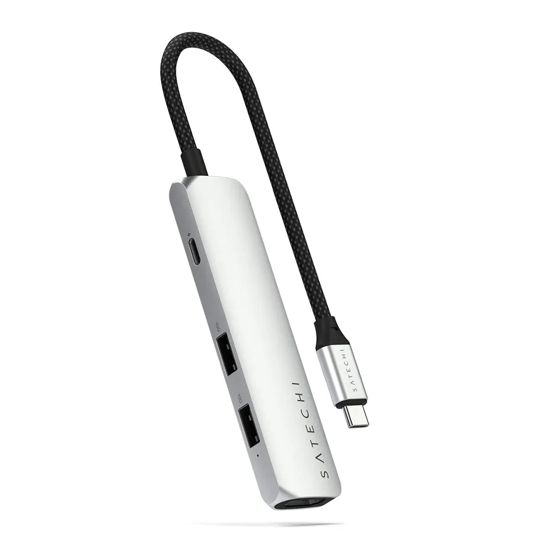 MULTIPUERTO SATECHI USB-C 4 EN 1 4K SILVER