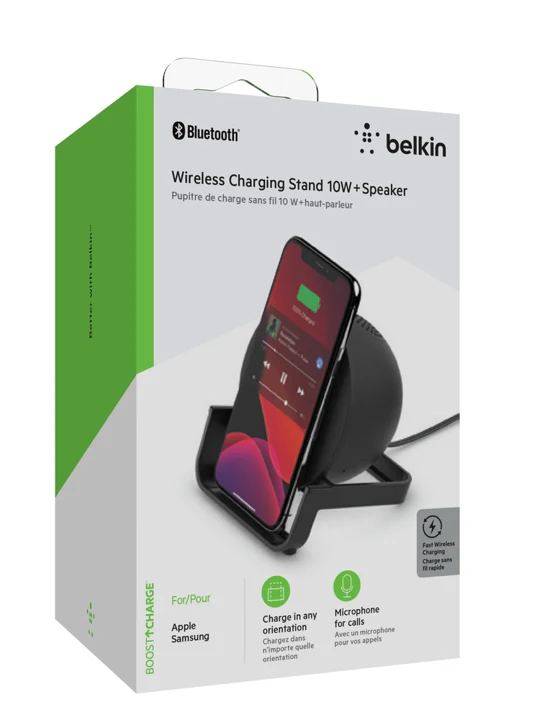Base De Carga Stand Inalámbrica Belkin Qi 10w - Con Parlante Bluetooth - Negro - Image 4