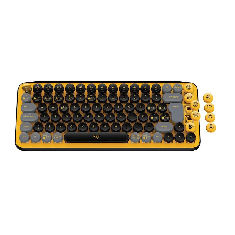 TECLADO LOGITECH POP KEYS WIRELESS BT - AMARILLO/NEGRO - Image 3