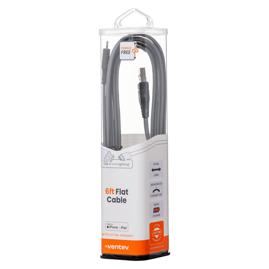 VENTEV FLAT USBC TO  LIGHTNING CABLE 6FT - Image 2